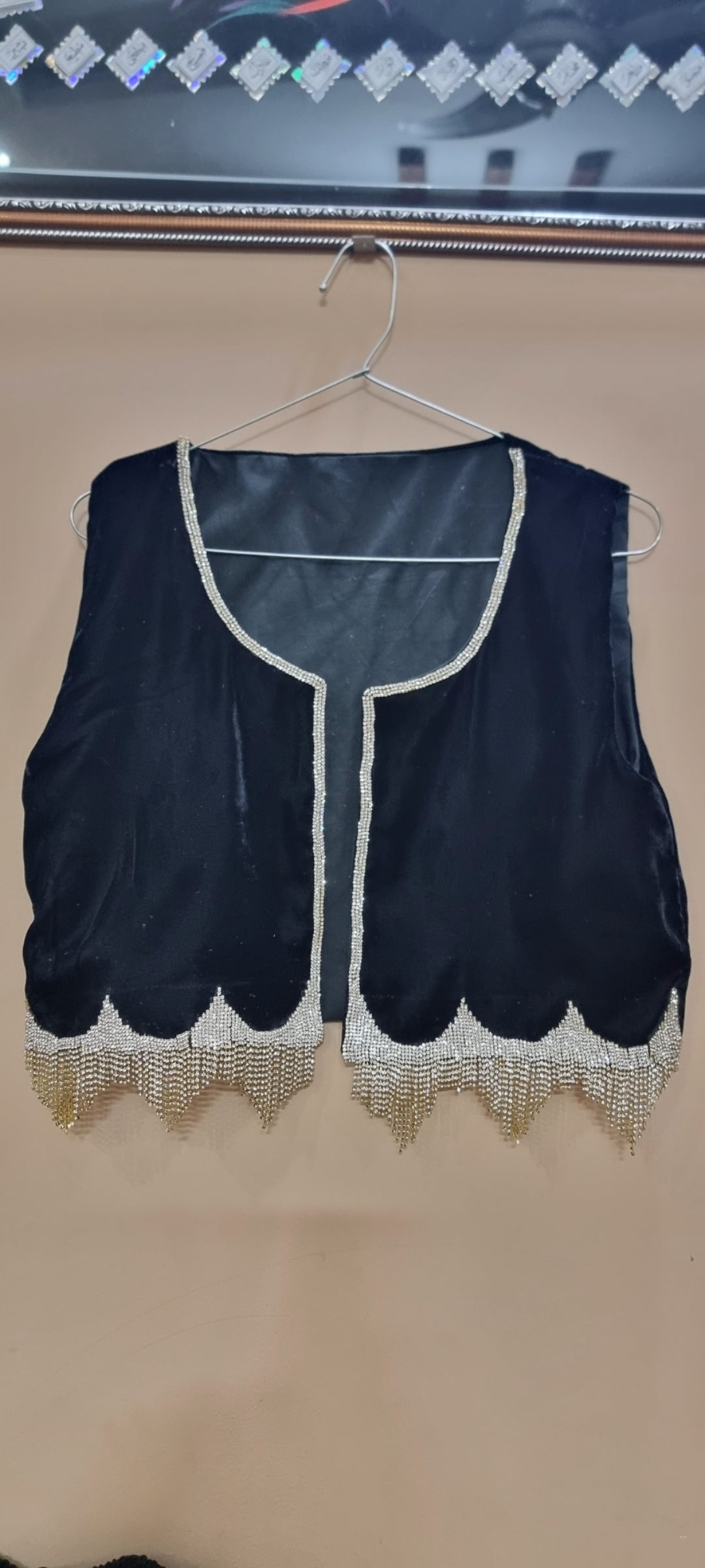 Valvet Rhine stones jacket dress