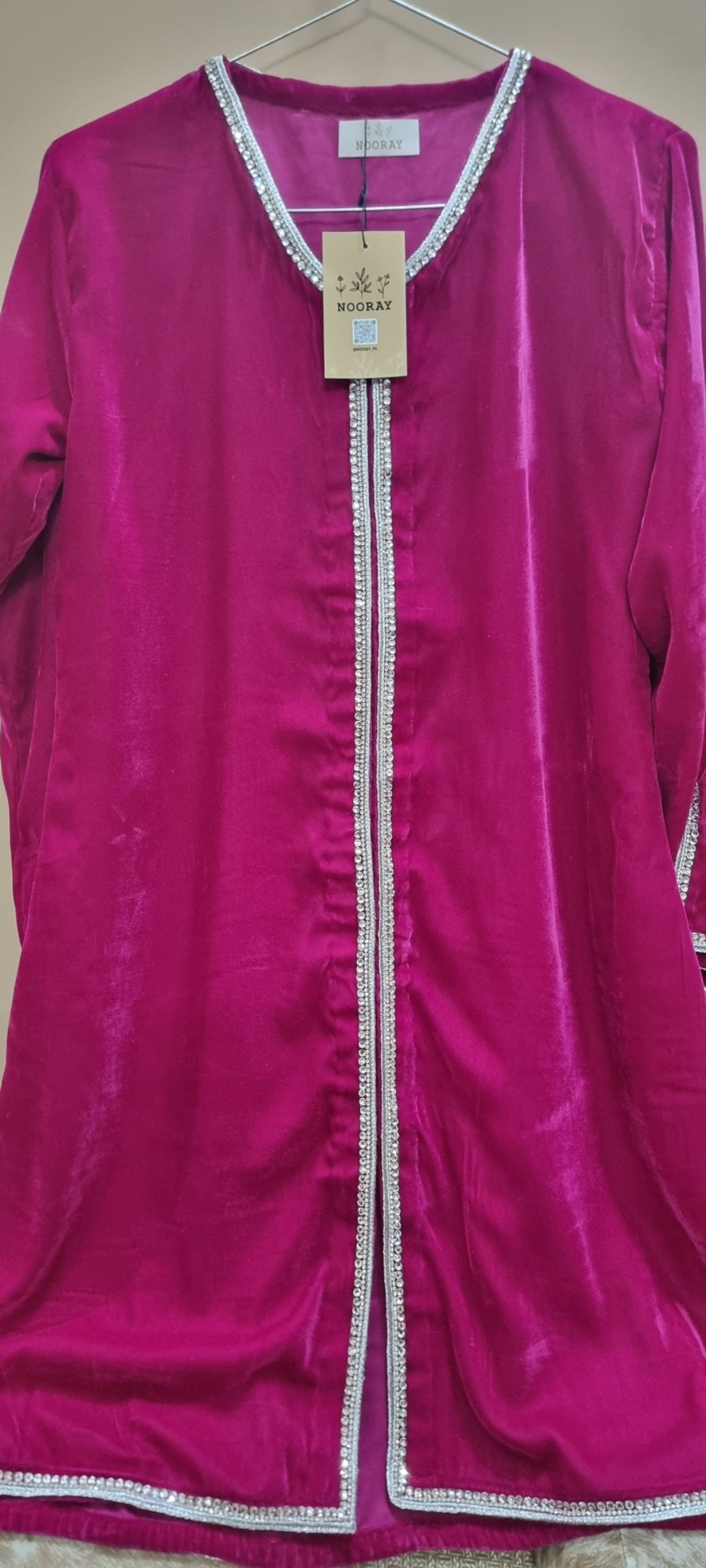 fuchsia velvet coord