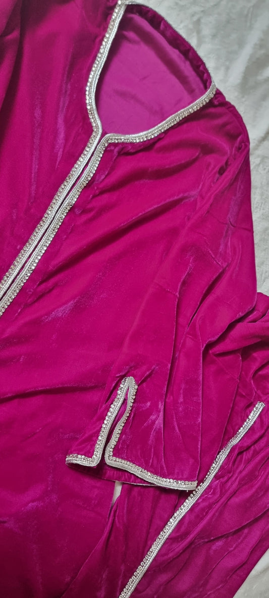 fuchsia velvet coord